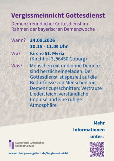 Plakat Vergissmeinnicht-Gottesdienst