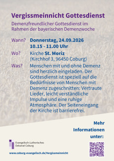Plakat Vergissmeinnicht-Gottesdienst